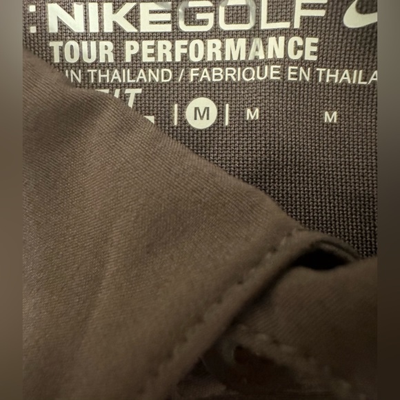 Nike Golf Mens brown, long sleeve polo with enforced sleeves. Medium - Picture 2 of 6